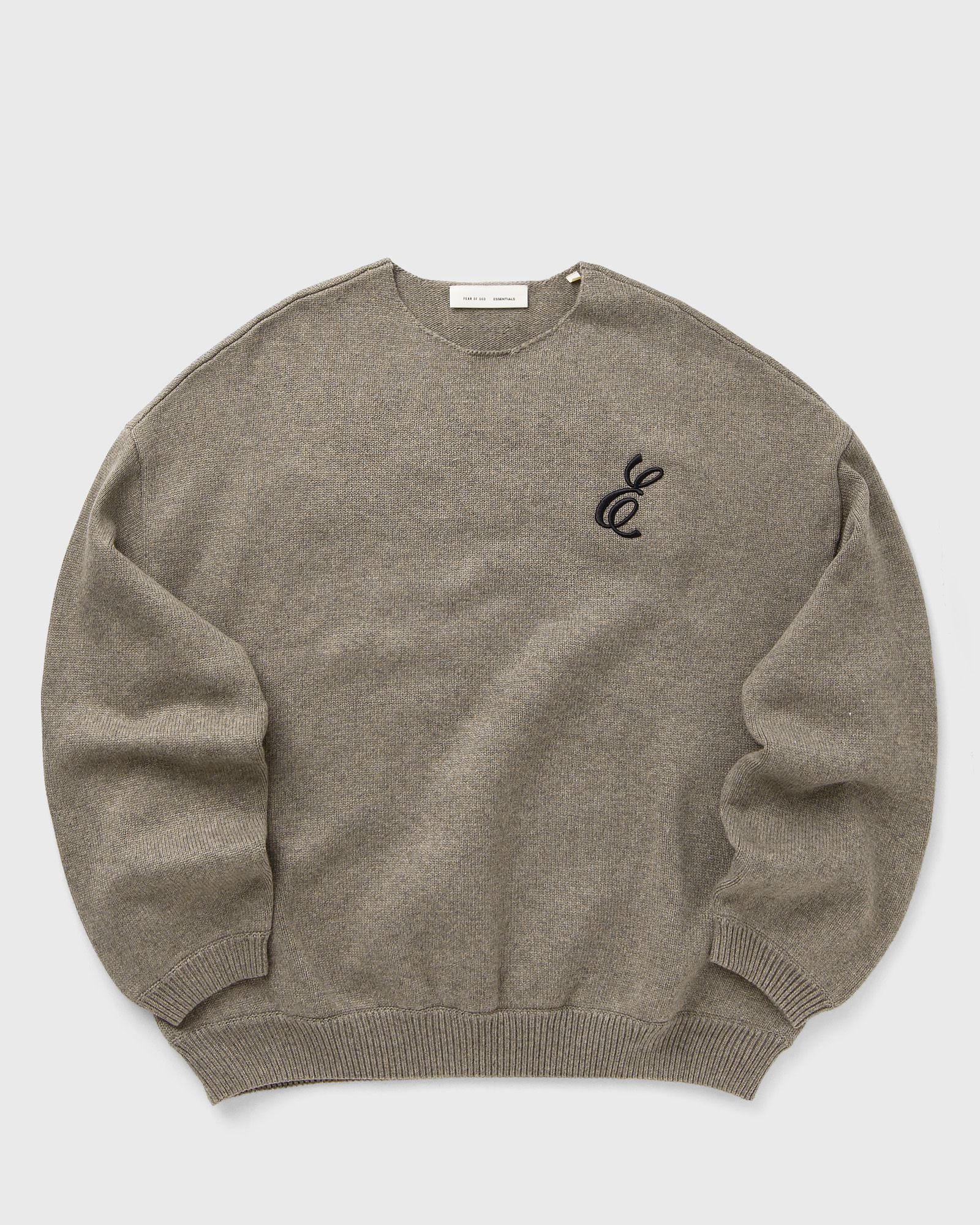 Fear of God Essentials WAFFLE CREWNECK SWEATER, grey