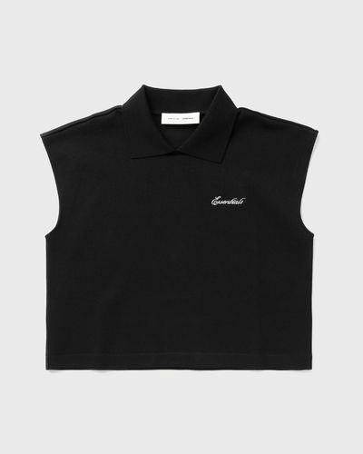 Fear of God Essentials WMNS CROPPED PIQUE POLO, black