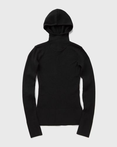 Fear of God Essentials WMNS LONG SLEEVE HOODED RIB TOP, black