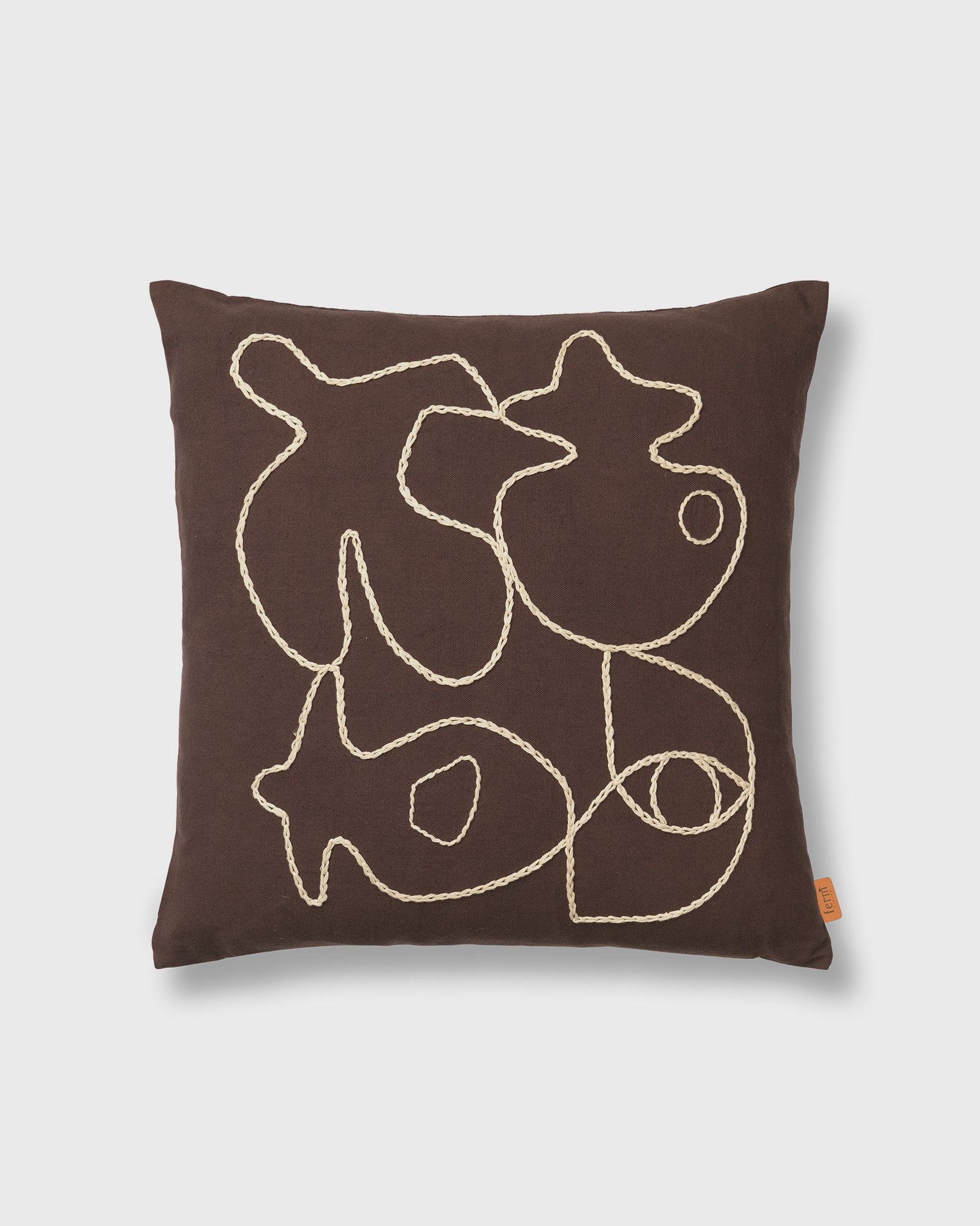 Ferm LIVING Figure Cushion, brown
