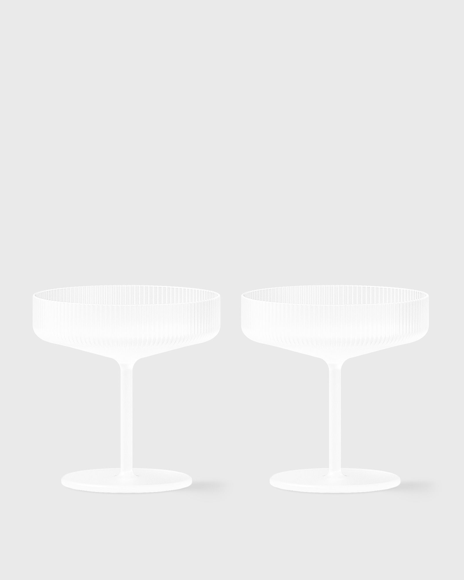 Ferm LIVING Ripple ChampagneSaucers-Setof2-Frosted, white