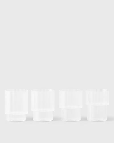 Ferm LIVING Ripple Glasses - Set of 4, blue