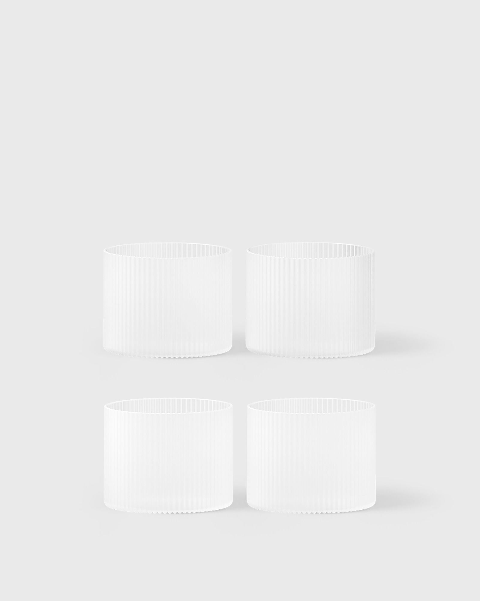 Ferm LIVING Ripple Low Glasses - Set of 4, white