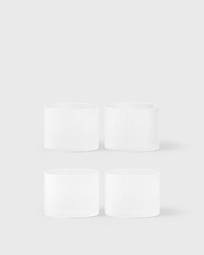 Ferm LIVING Ripple Low Glasses - Set of 4, white