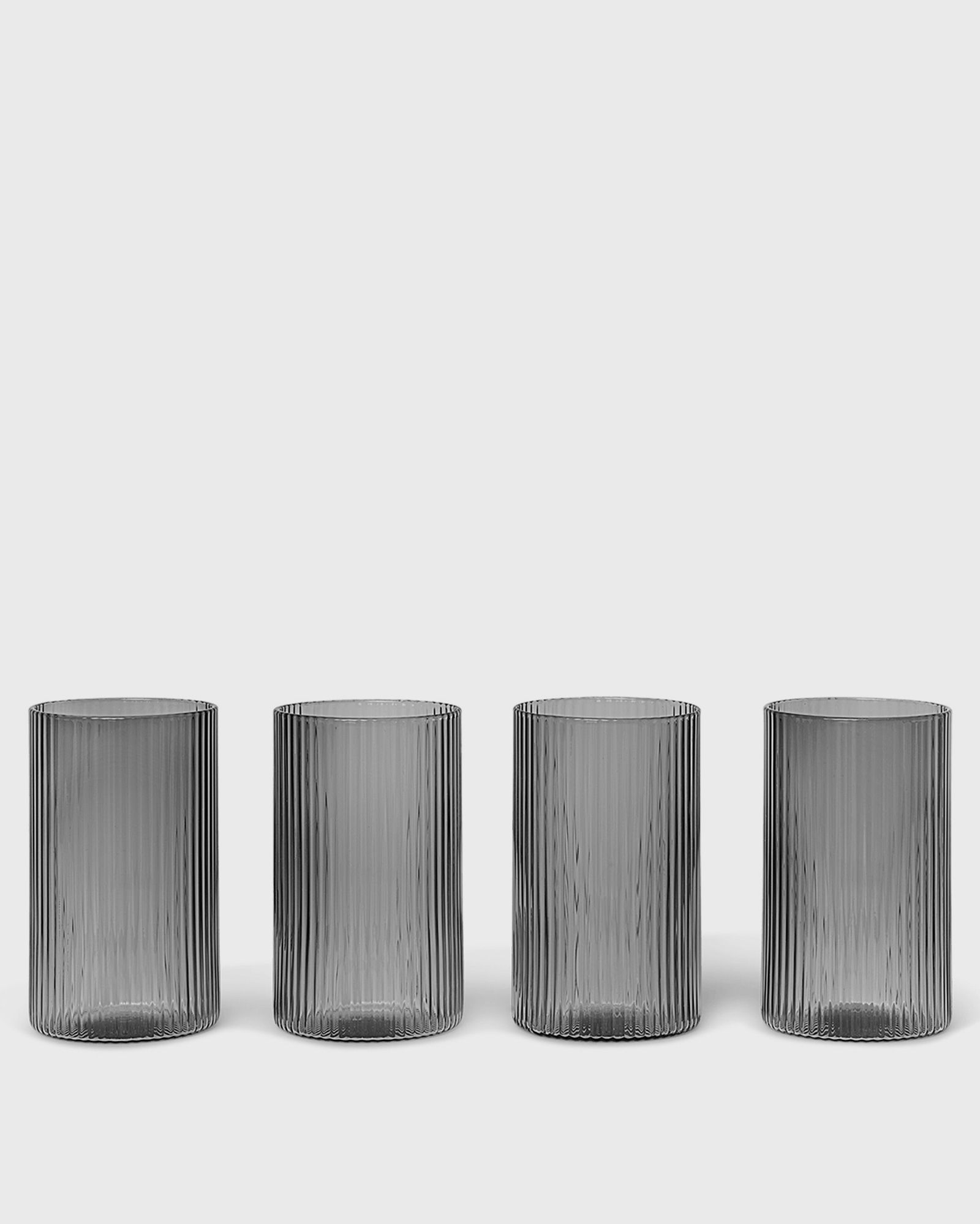 Ferm LIVING Ripple Verrines-Set of 4-Smoked Grey, grey
