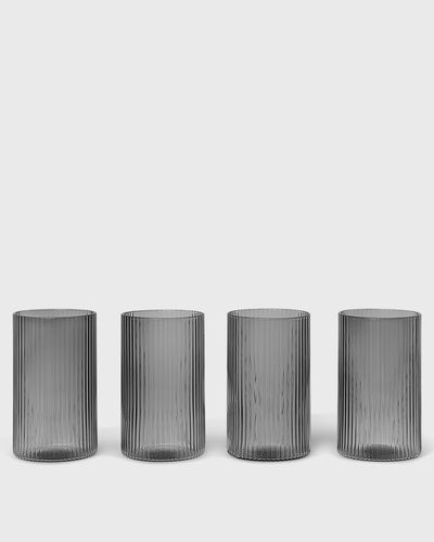 Ferm LIVING Ripple Verrines-Set of 4-Smoked Grey, grey