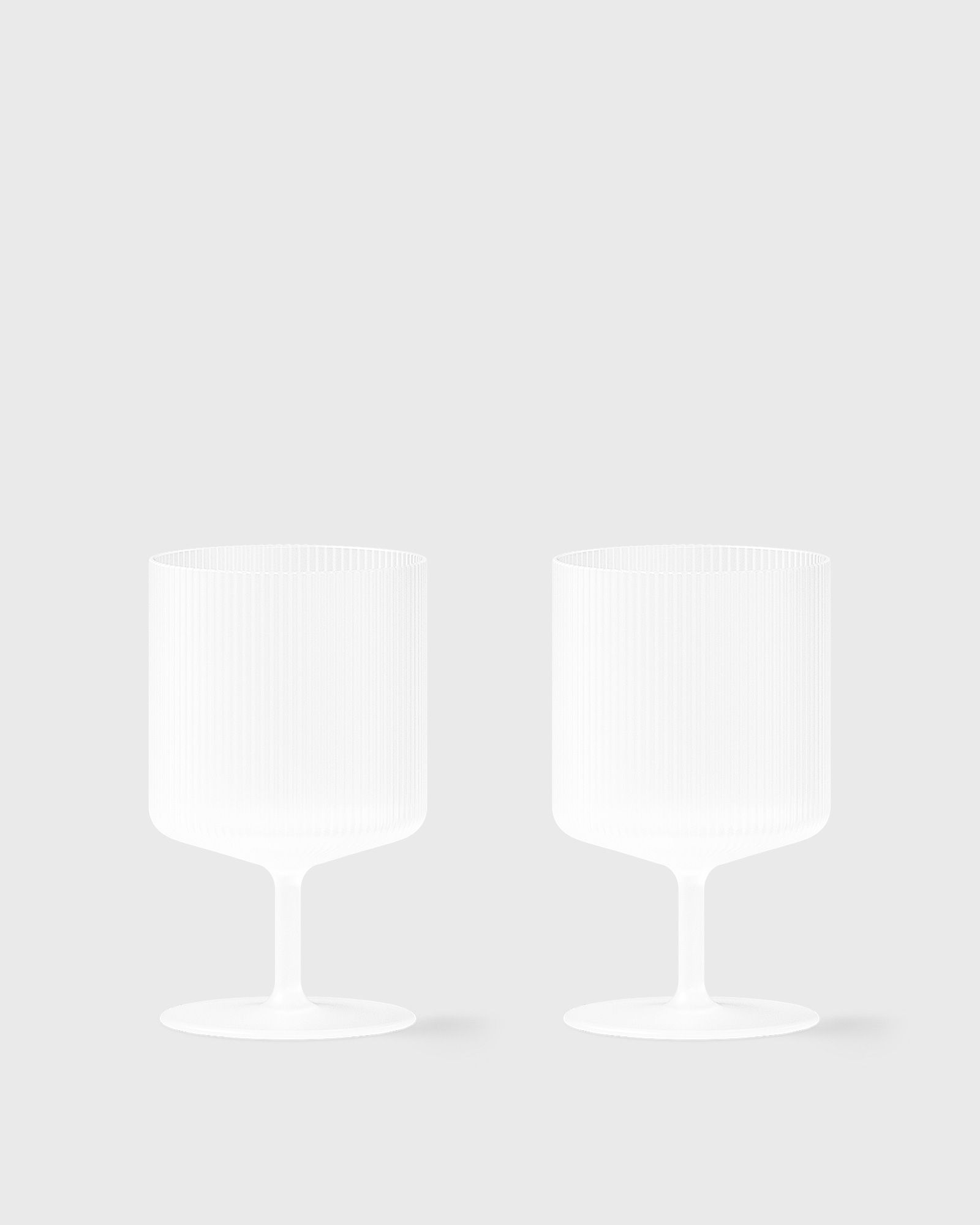Ferm LIVING Ripple Wine Glasses-Set of 2 - Frosted, white