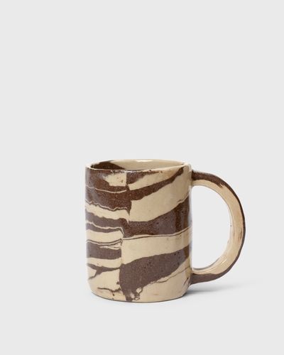 Ferm LIVING Ryu Mug-Tall-Sand/Brown, brown|beige