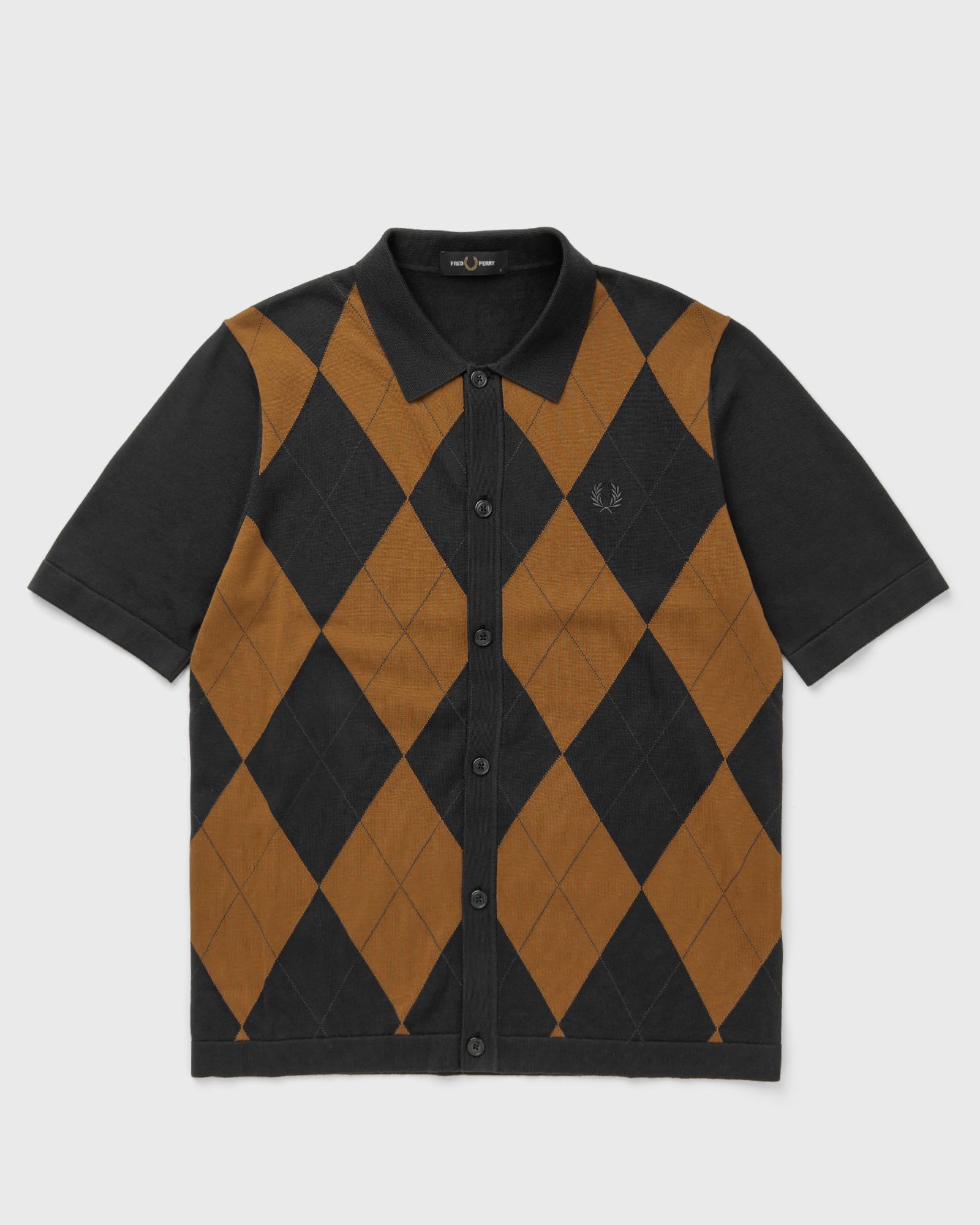 Fred Perry ARGYLE BUTTON THROUGH SHIRT, brown