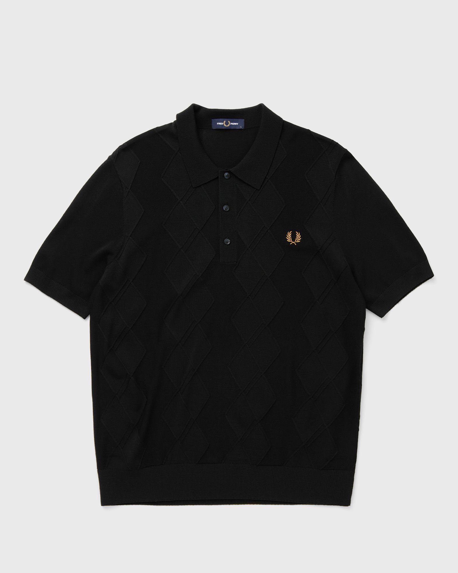 Fred Perry CABLE KNITTED SHIRT, black