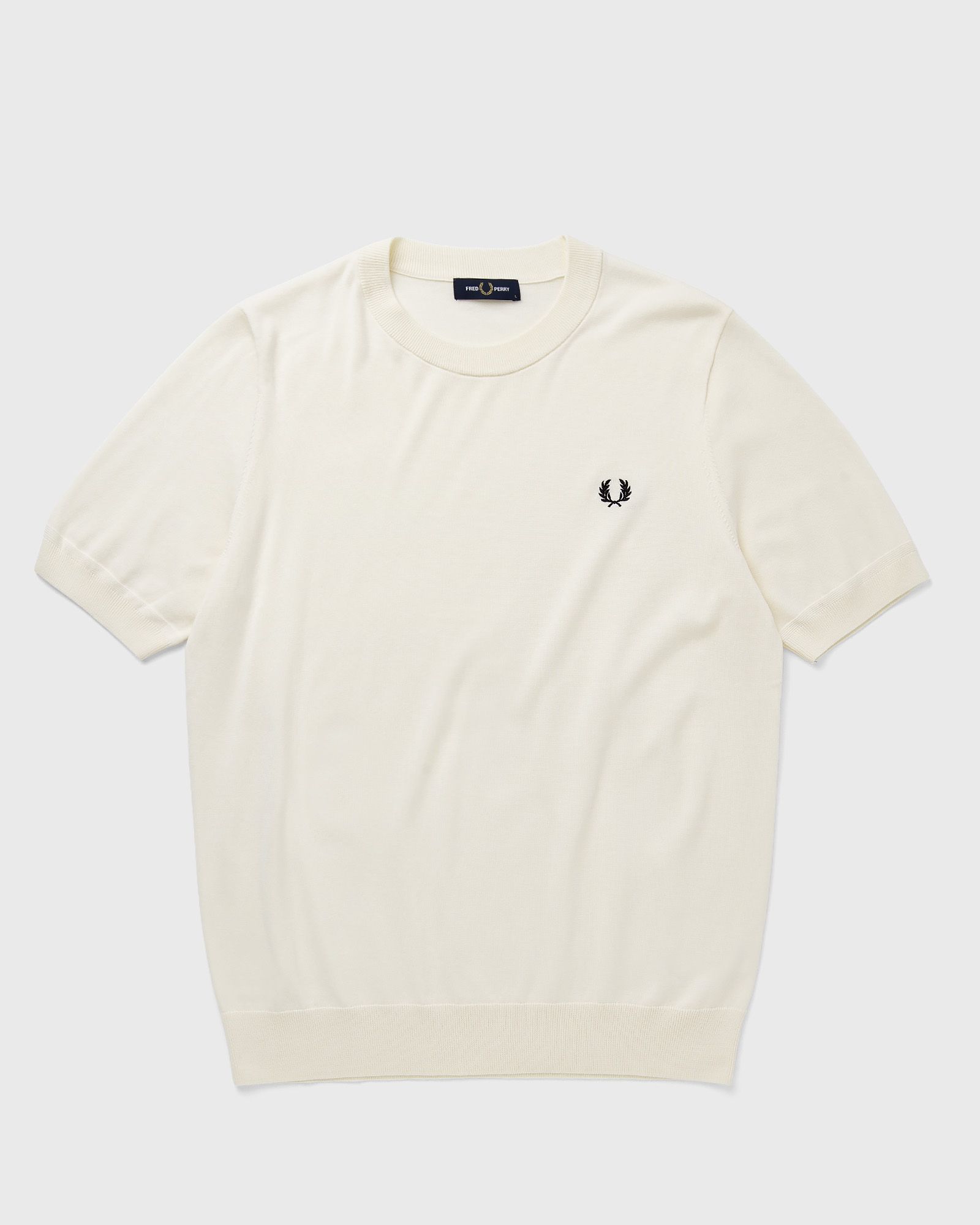 Fred Perry COTTON KNITTED T-SHIRT, white