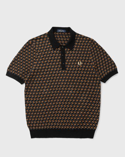 Fred Perry GEOMETRIC KNITTED SHIRT, brown