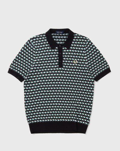 Fred Perry GEOMETRIC KNITTED SHIRT, blue