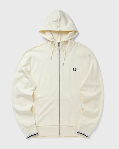 Fred Perry HOODED ZIP THROUGH SWEATSHIRT, beige