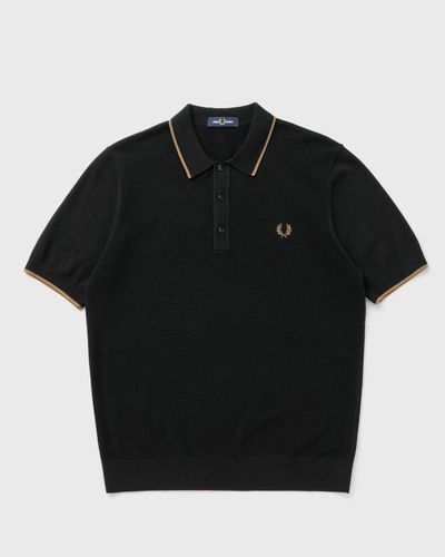 Fred Perry PIQUE STITCH KNITTED SHIRT, black