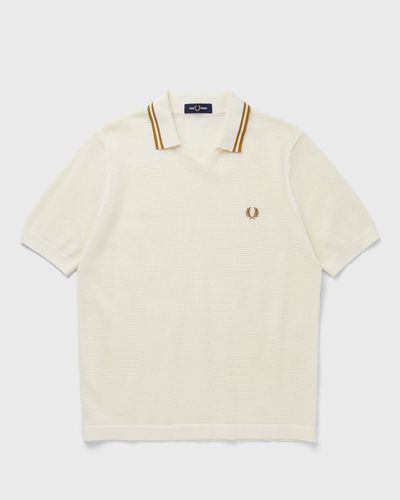 Fred Perry POINTELLE KNITTED SHIRT, white