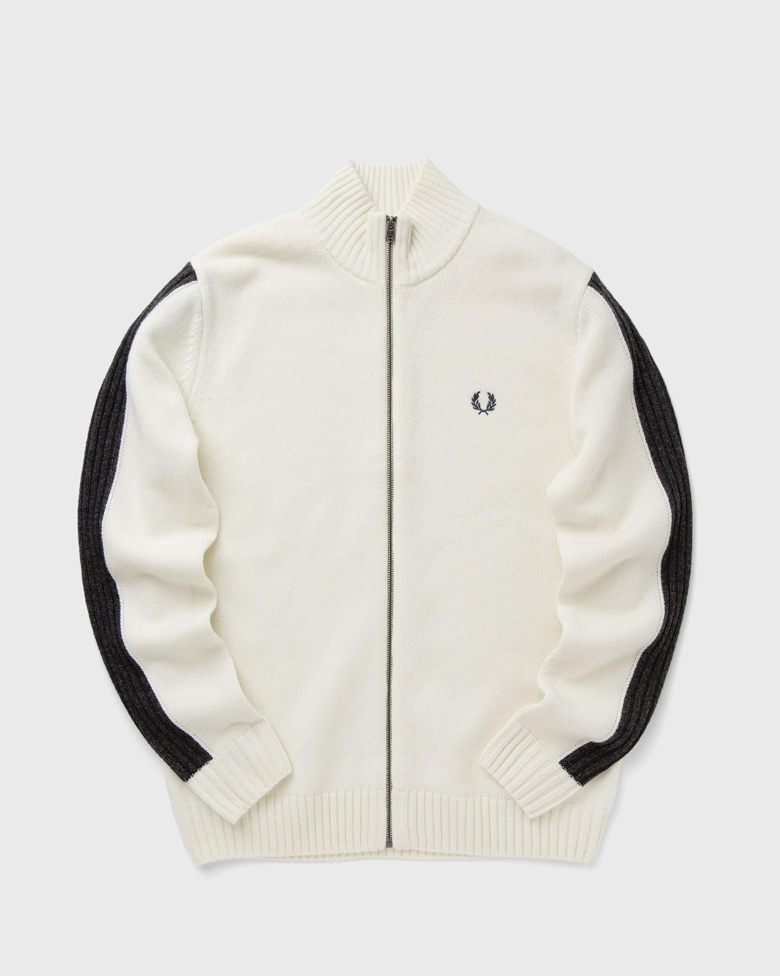Fred Perry RIBBED SLV ZIP THRU CARDIGAN, beige