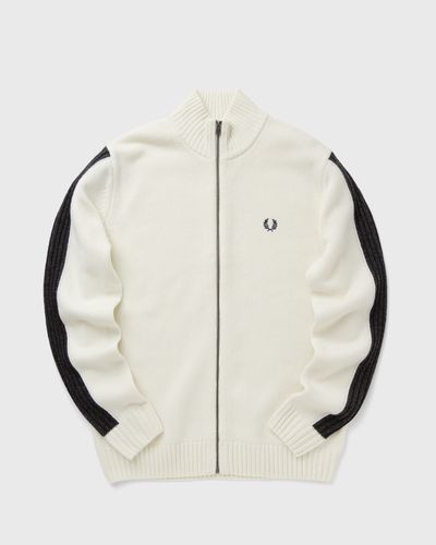 Fred Perry RIBBED SLV ZIP THRU CARDIGAN, beige