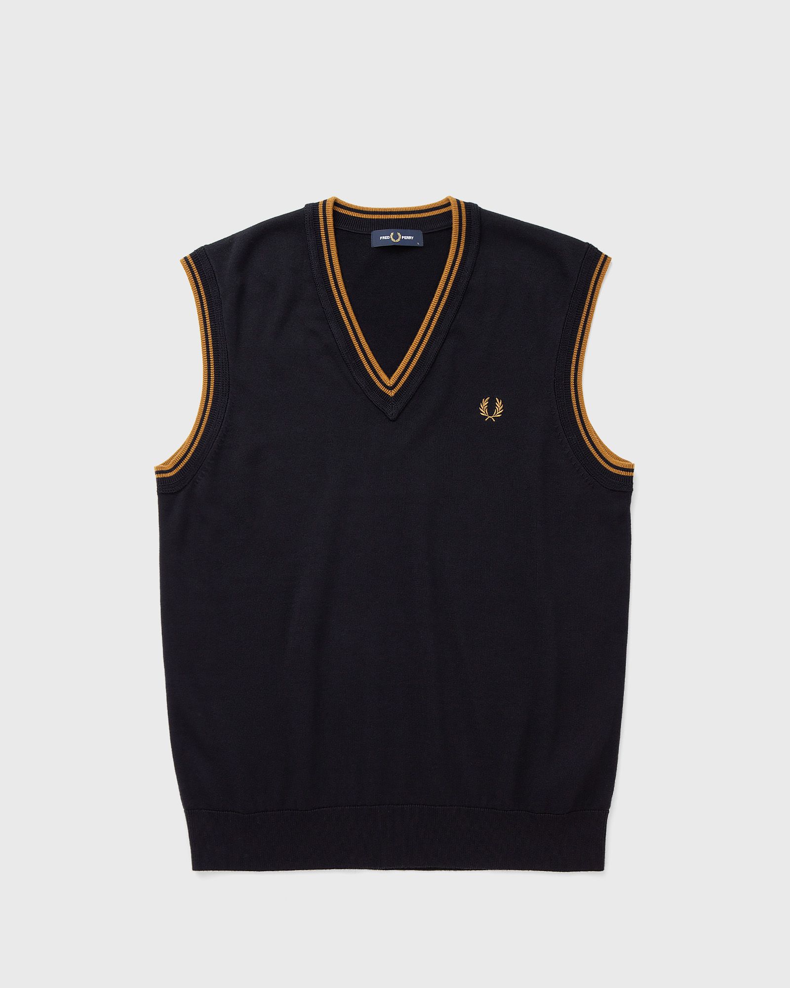 Fred Perry TIPPED V-NECK TANK, white