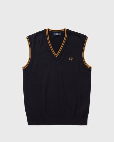 Fred Perry TIPPED V-NECK TANK, white