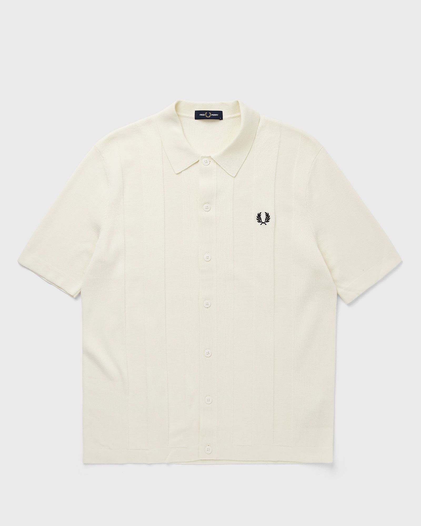 Fred Perry TONAL VERTICAL STRIPE SHIRT, white