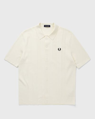 Fred Perry TONAL VERTICAL STRIPE SHIRT, white