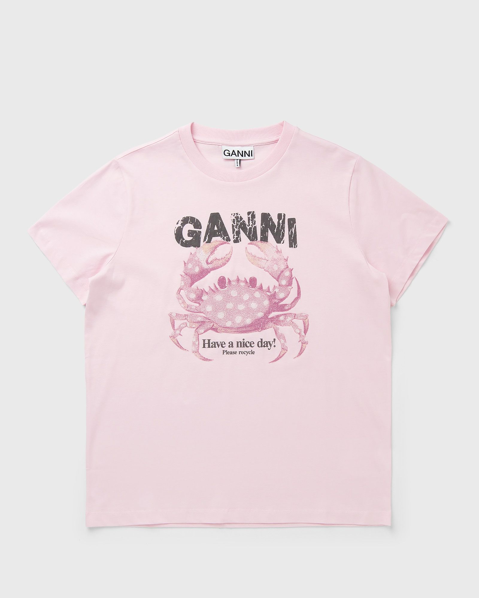 Ganni Basic Cotton Jersey T-shirt, pink