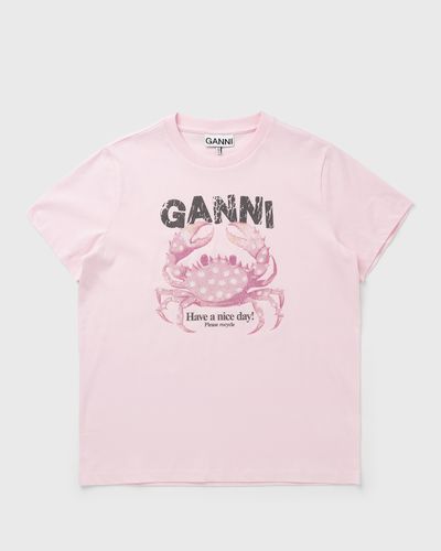 Ganni Basic Cotton Jersey T-shirt, pink