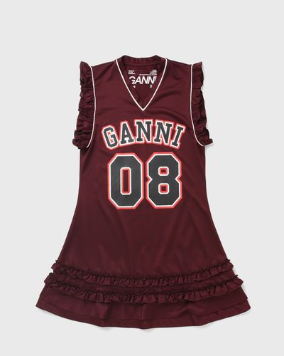 Ganni Cycora Mini Dress With Ruffles, blue