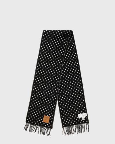Ganni Double Face Wool Knit Scarf, black