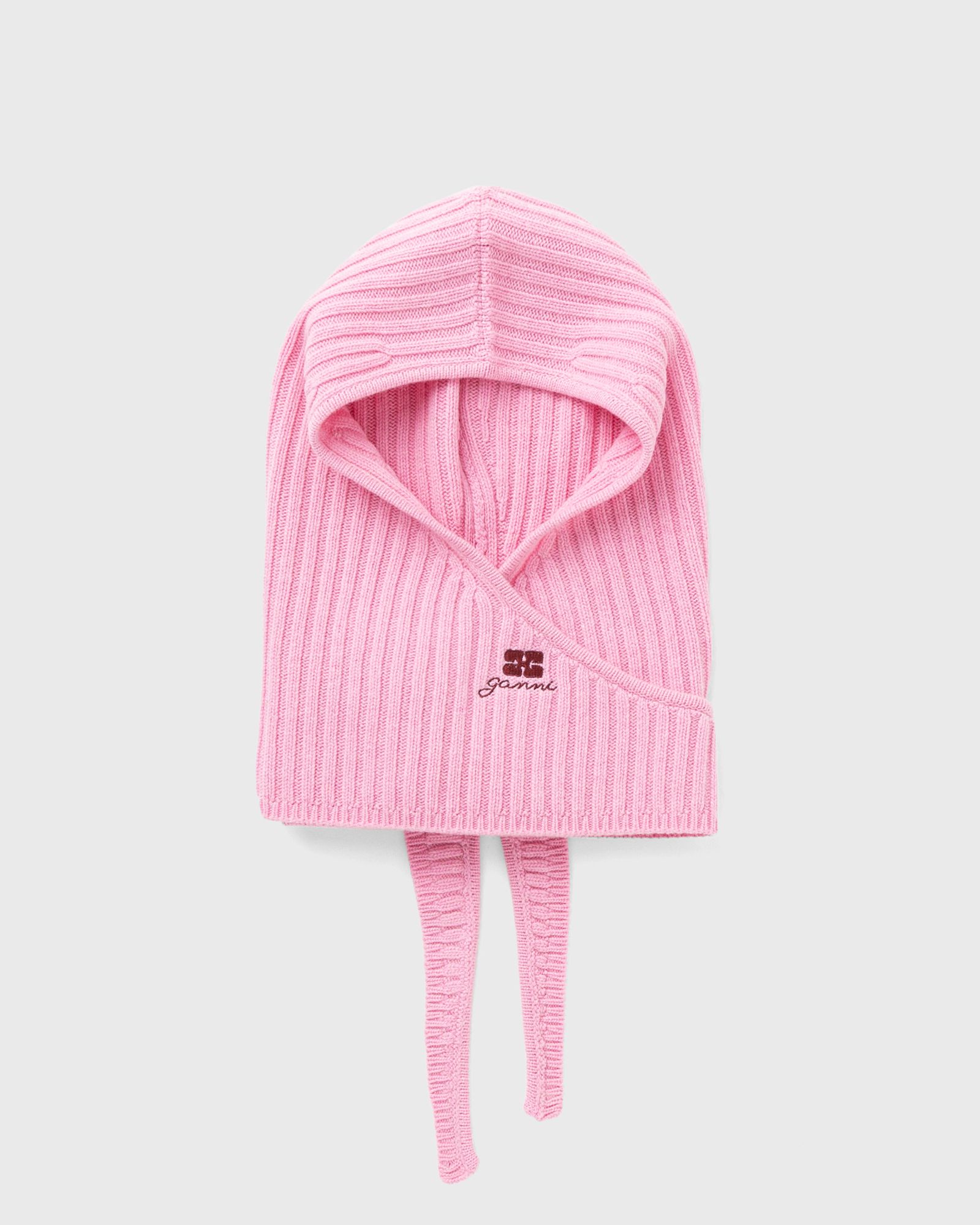 Ganni Future Wool Balaclava, pink