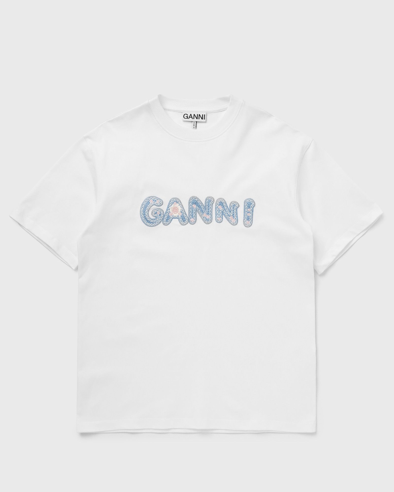 Ganni Heavy cotton Jersey Relaxed Fit Ganni EMB, white