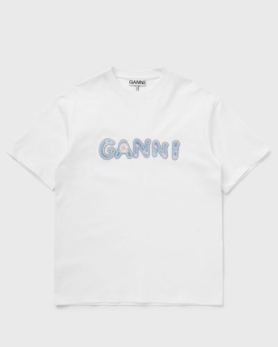 Ganni Heavy cotton Jersey Relaxed Fit Ganni EMB, white