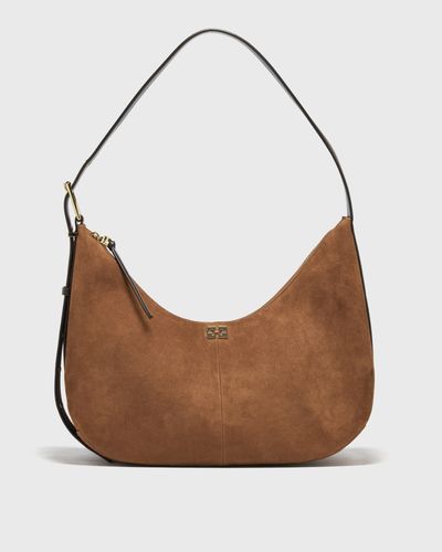 Ganni Hobo Belt Medium Suede, brown