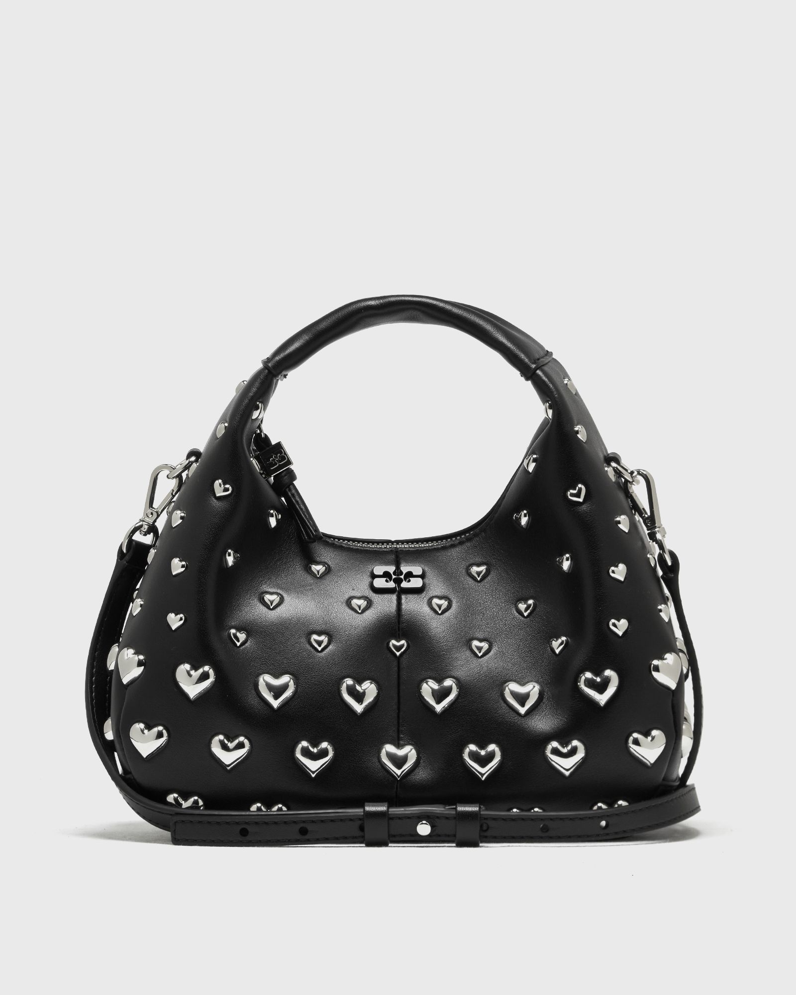 Ganni Hobo Mini Heart, black