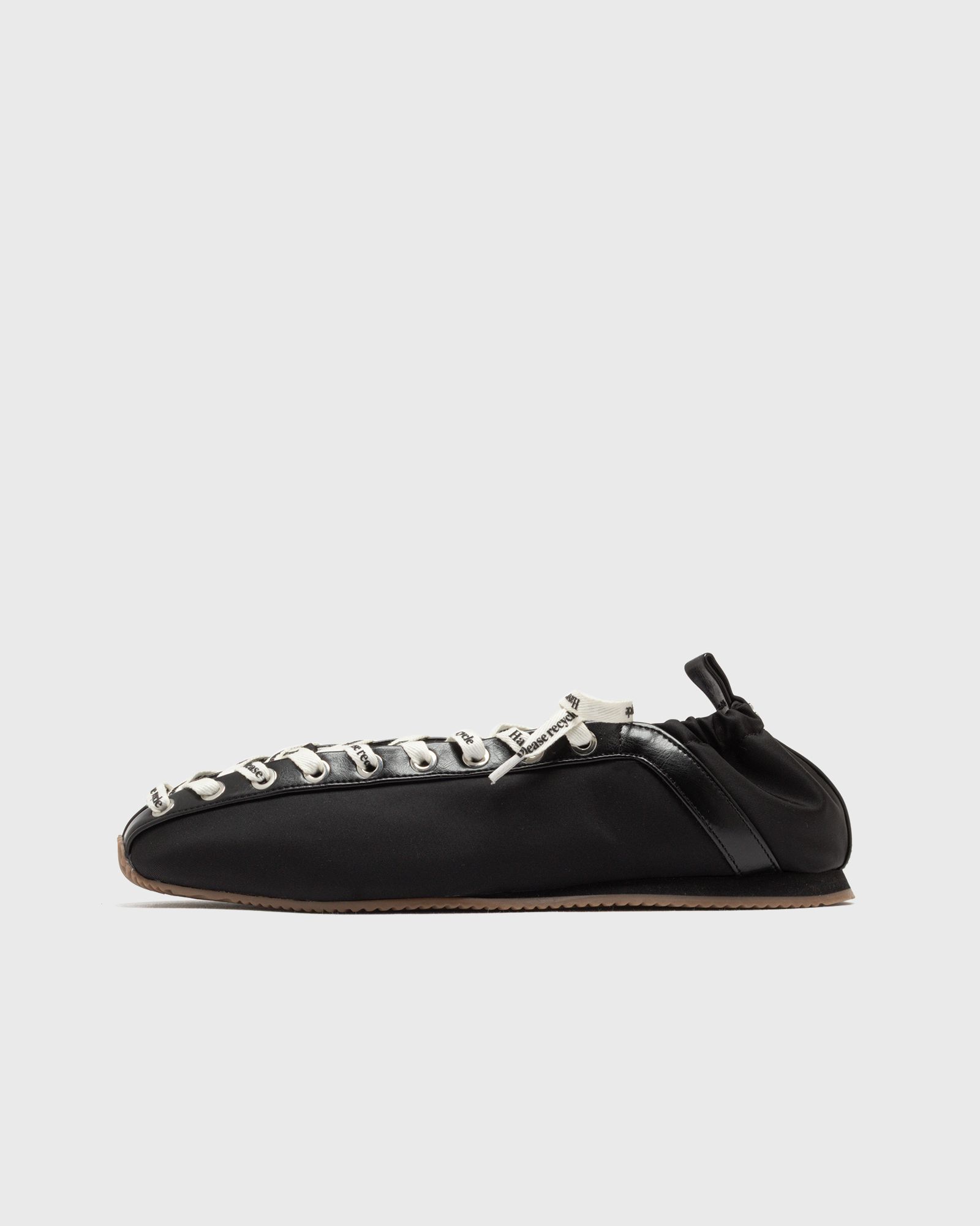 Ganni Lace Up Sporty Ballerina Nylon, black