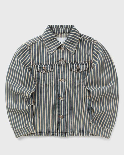 Ganni Light Stripe Denim Jacket, blue