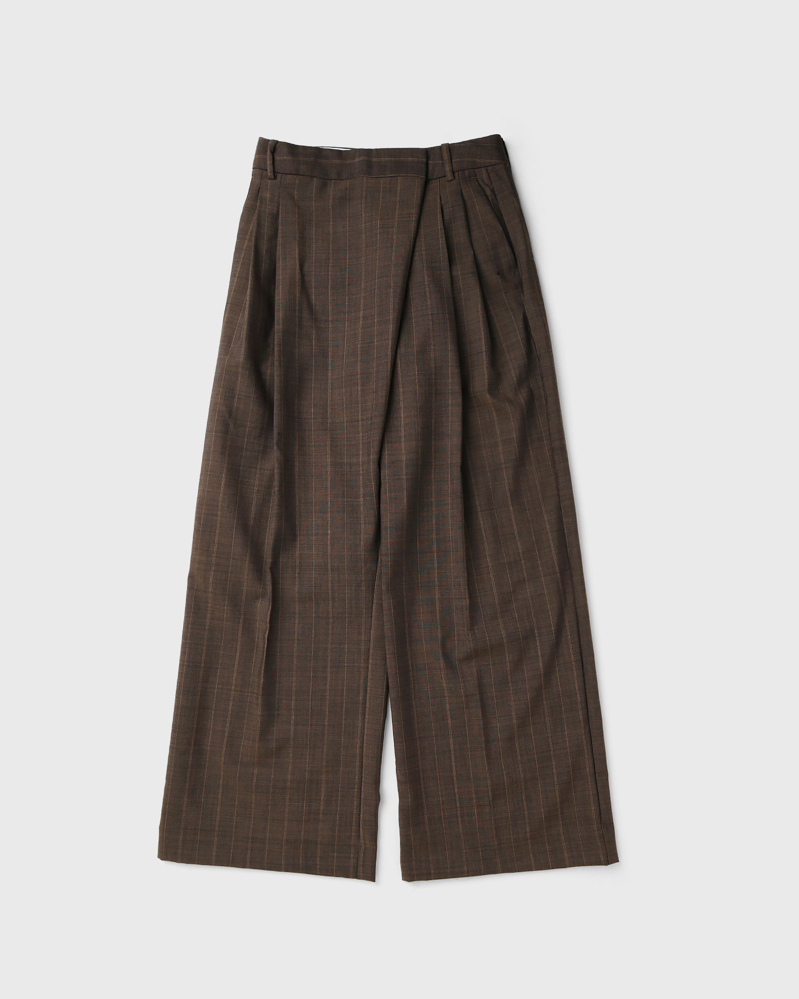Ganni Light Wool Melange Stripe Wrap Pants, multi