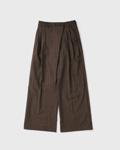 Ganni Light Wool Melange Stripe Wrap Pants, multi