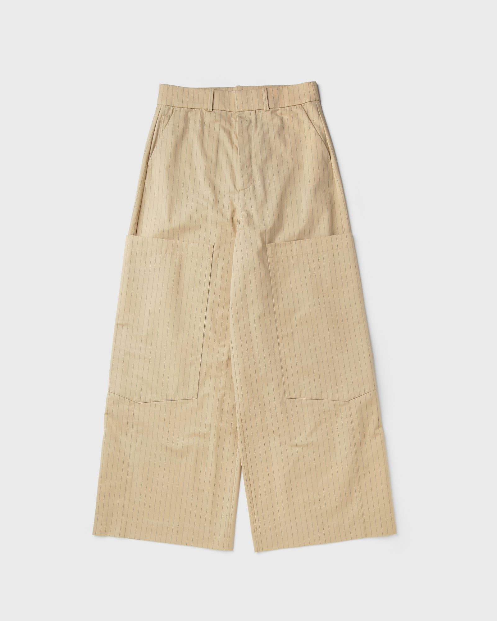 Ganni Natural Suiting Stripe Baggy Cargo, beige
