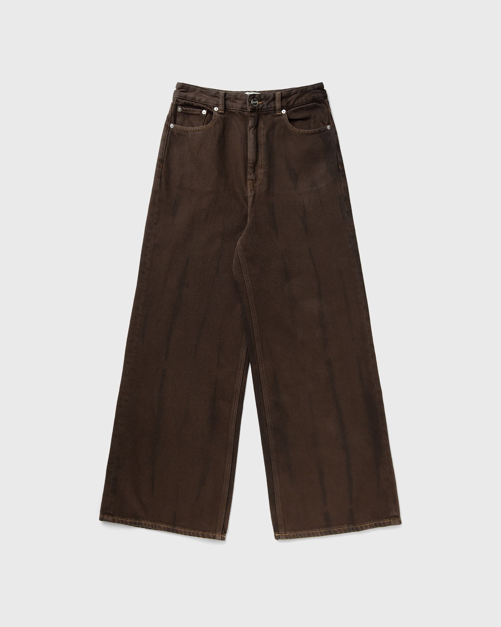 Ganni Overdyed Heavy Denim Baggy Jeans, brown