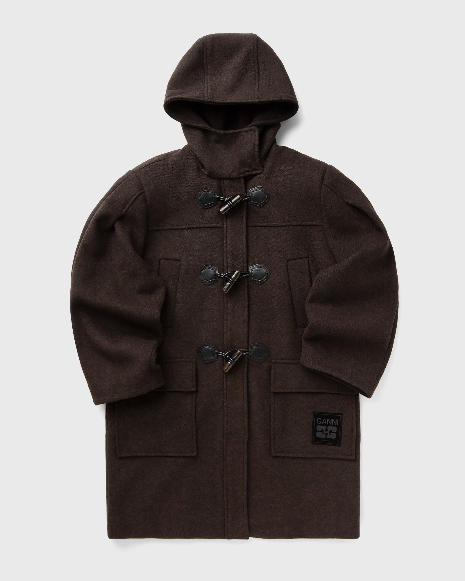 Ganni Peacoat Wool Duffle coat, brown