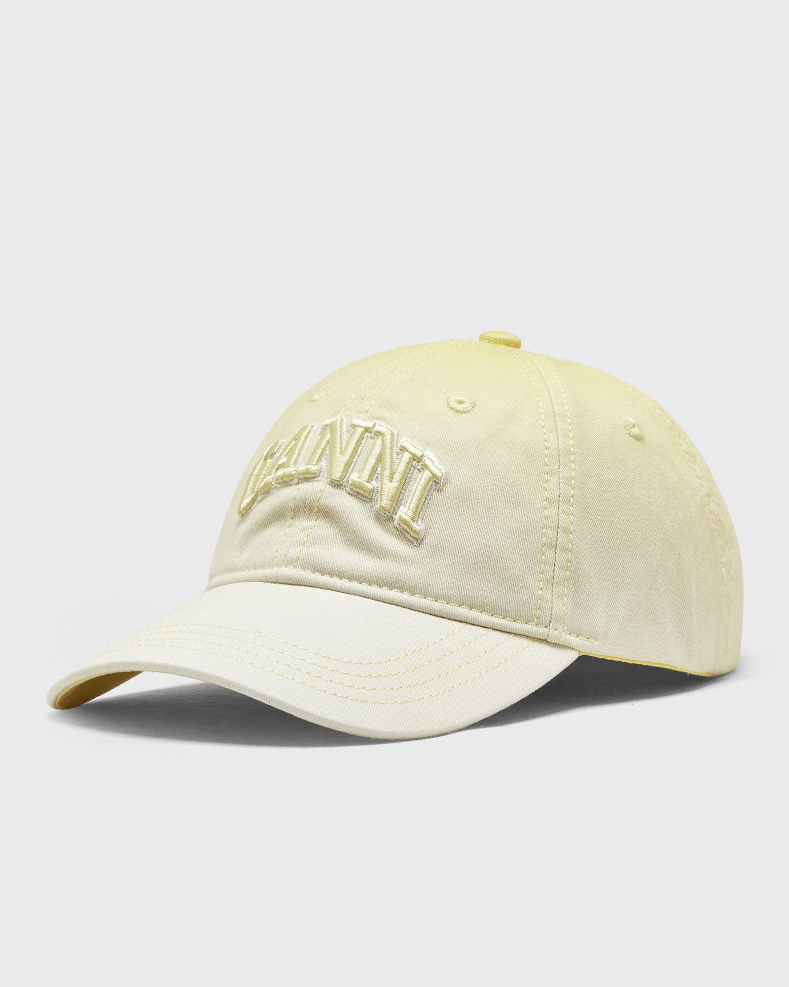 Ganni Printed Ombre Cotton Canvas Cap, yellow