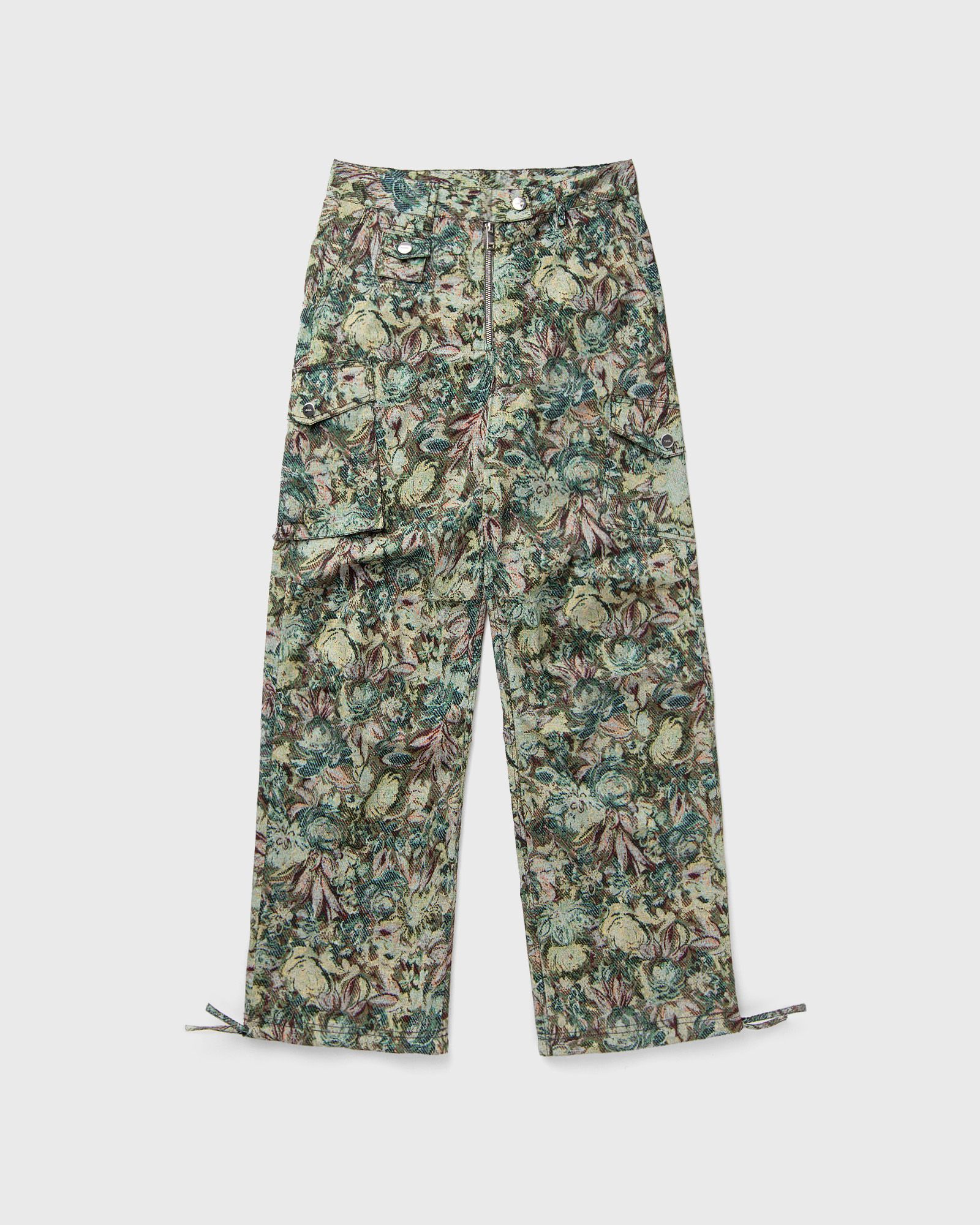 Ganni Printed Stretched Cotton Pants, green