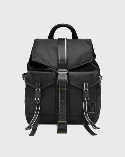 Ganni Re-Tech Sport Nylon Backpack, black
