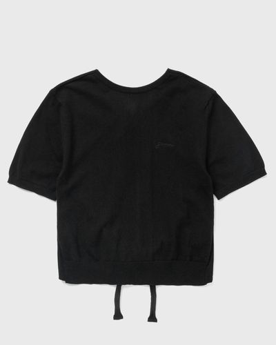 Ganni Sheer Cotton Back Tie Top, black