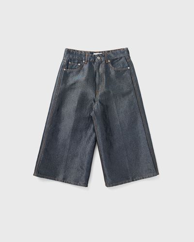 Ganni Shiny Weft Denim Shorts, blue