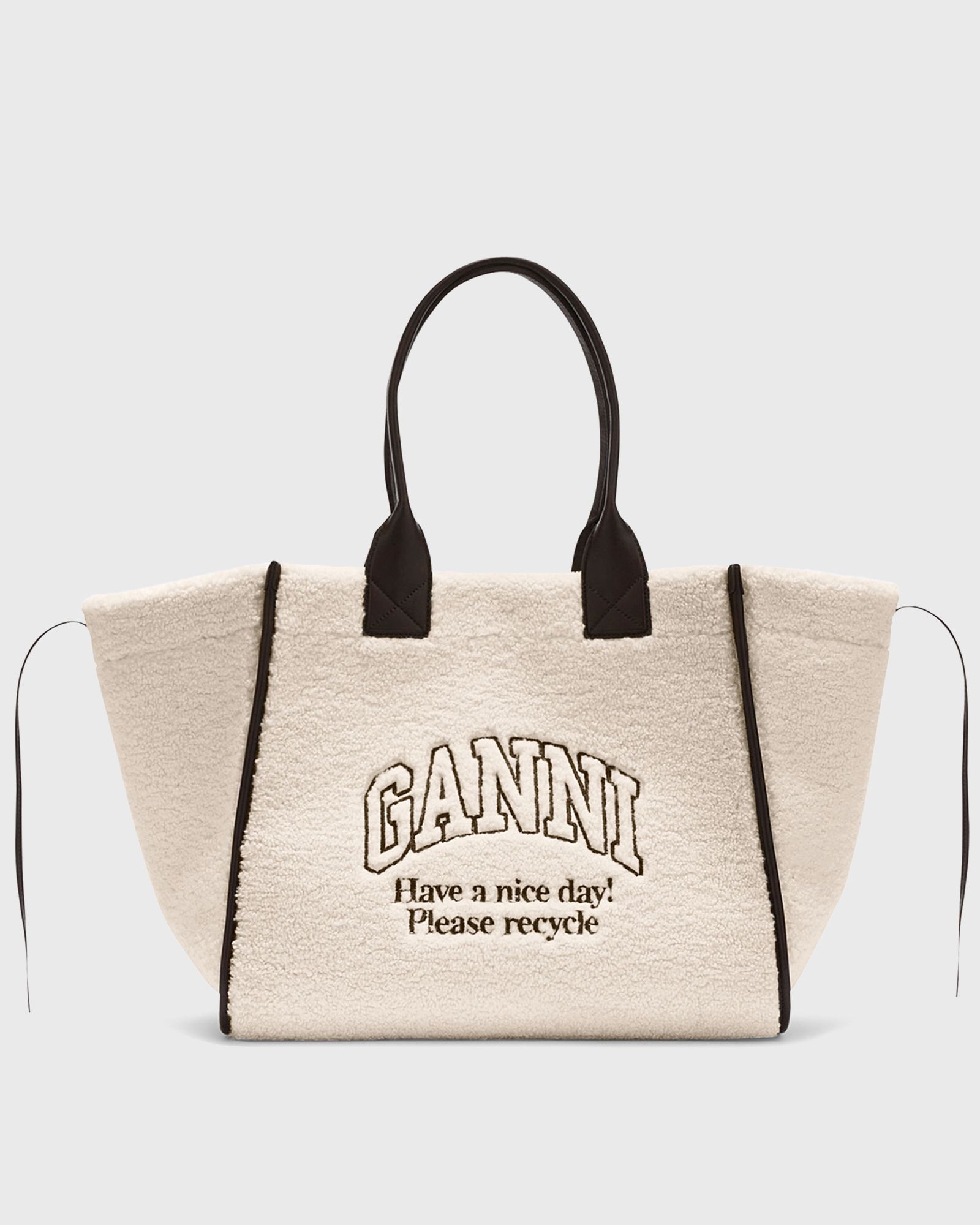 Ganni Shopper XXL Shearling, beige
