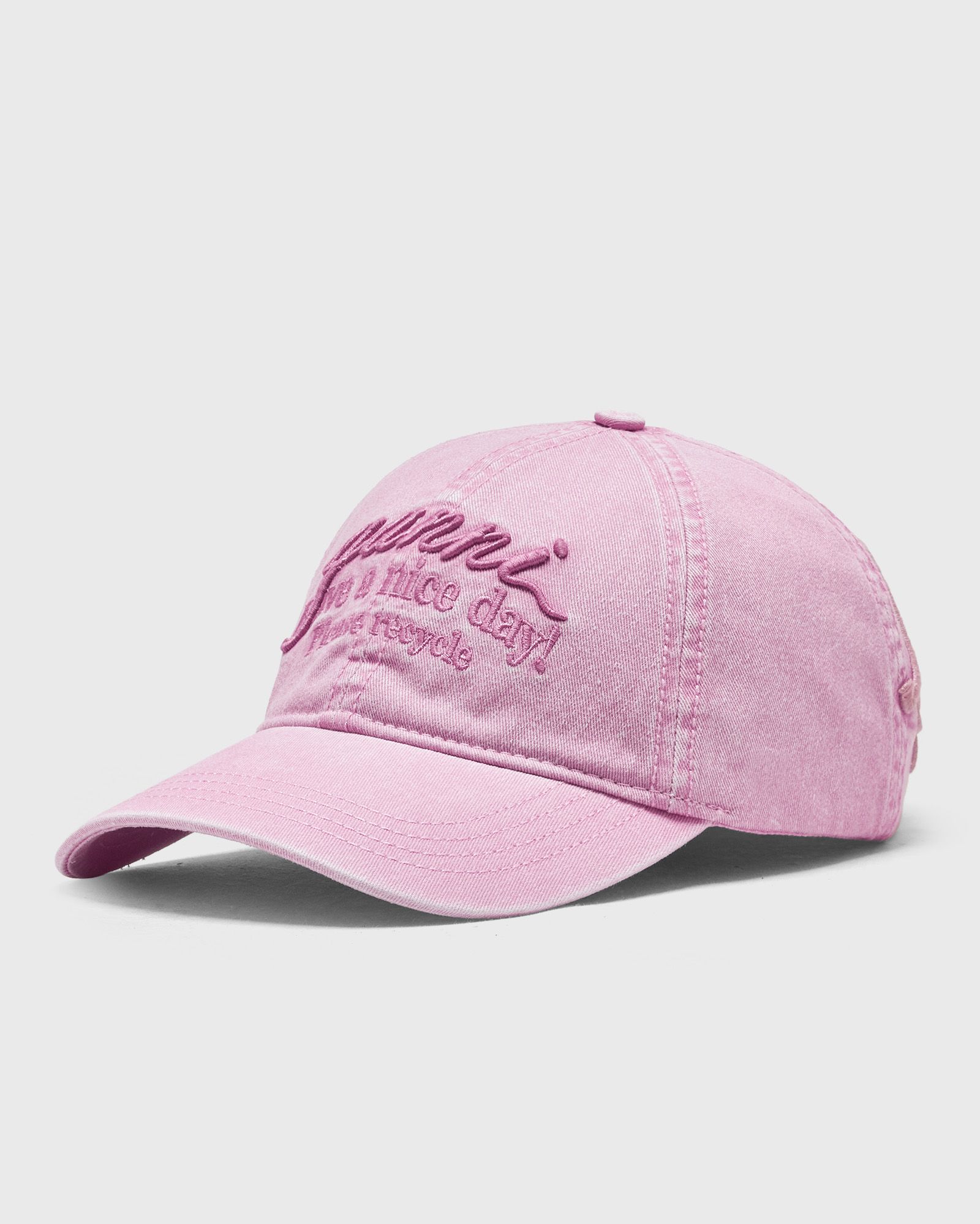 Ganni Washed Cotton Cap, pink