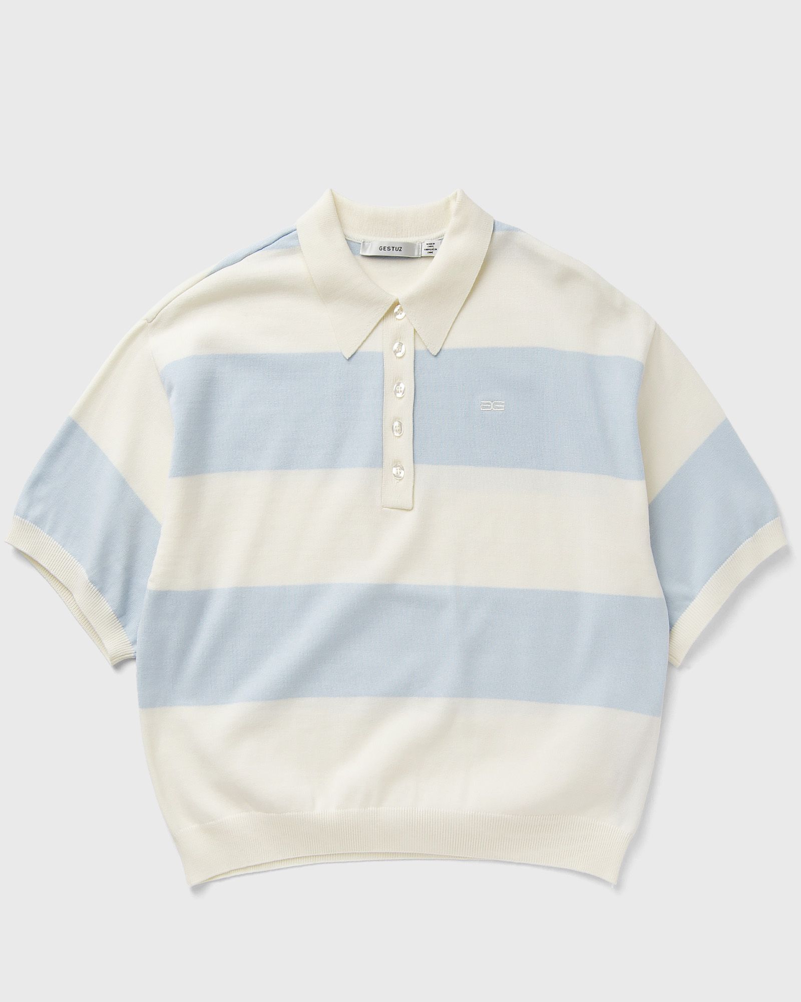 Gestuz GZmaia ss polo pullover, blue|beige